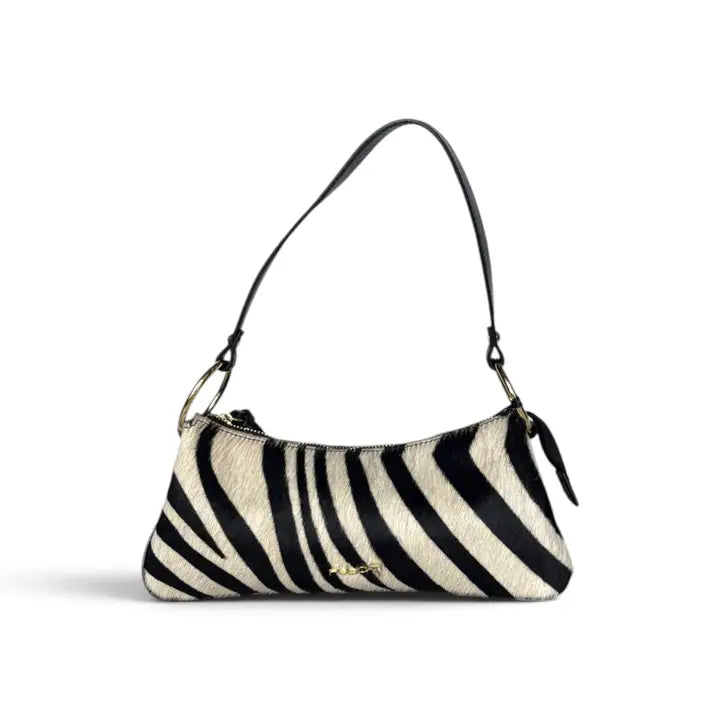 Zebra Shoulder Bag in Calf Hair and Astro Leather