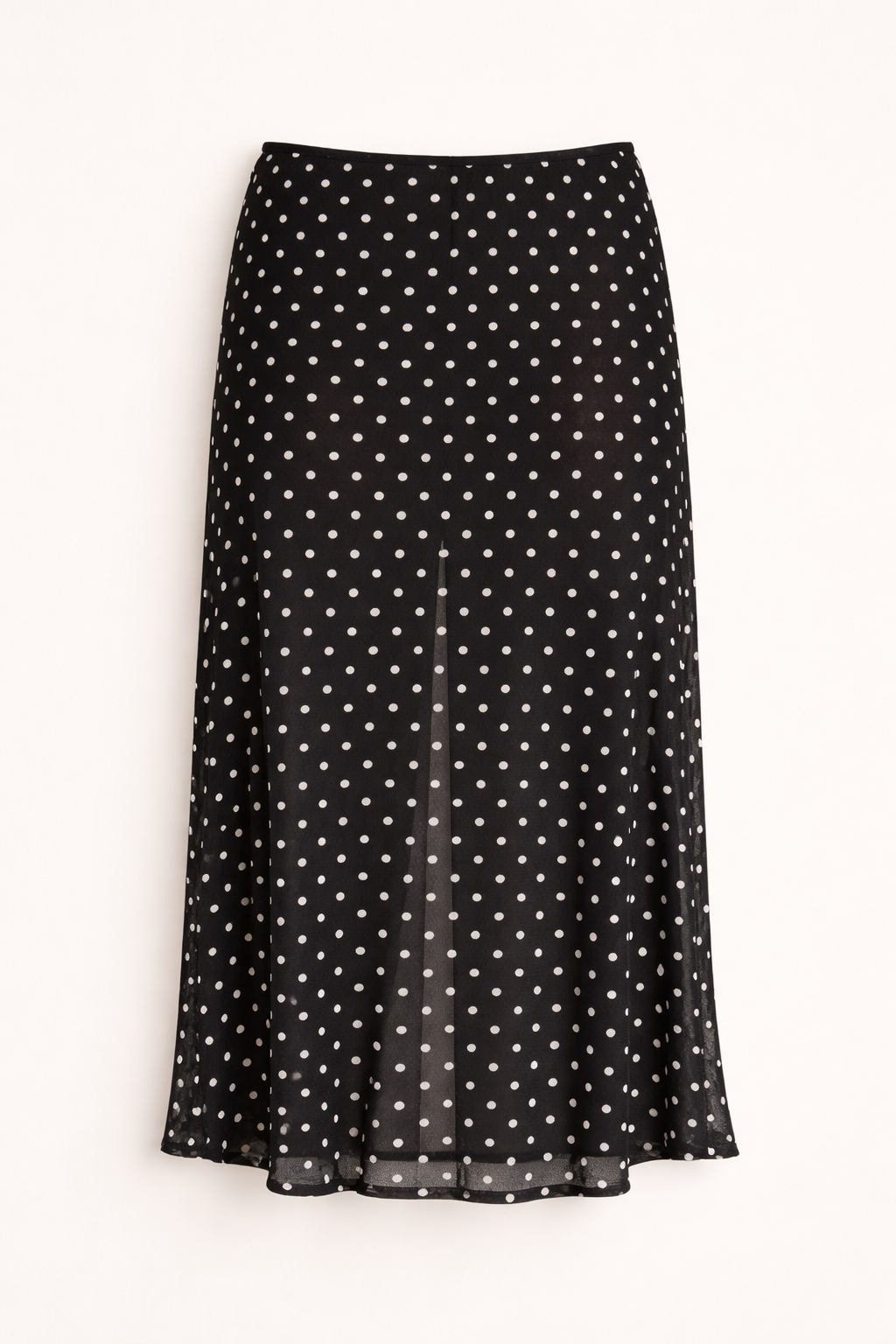Sheer Polka Dot Midi Skirt