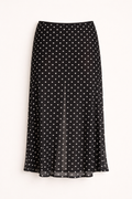 Sheer Polka Dot Midi Skirt