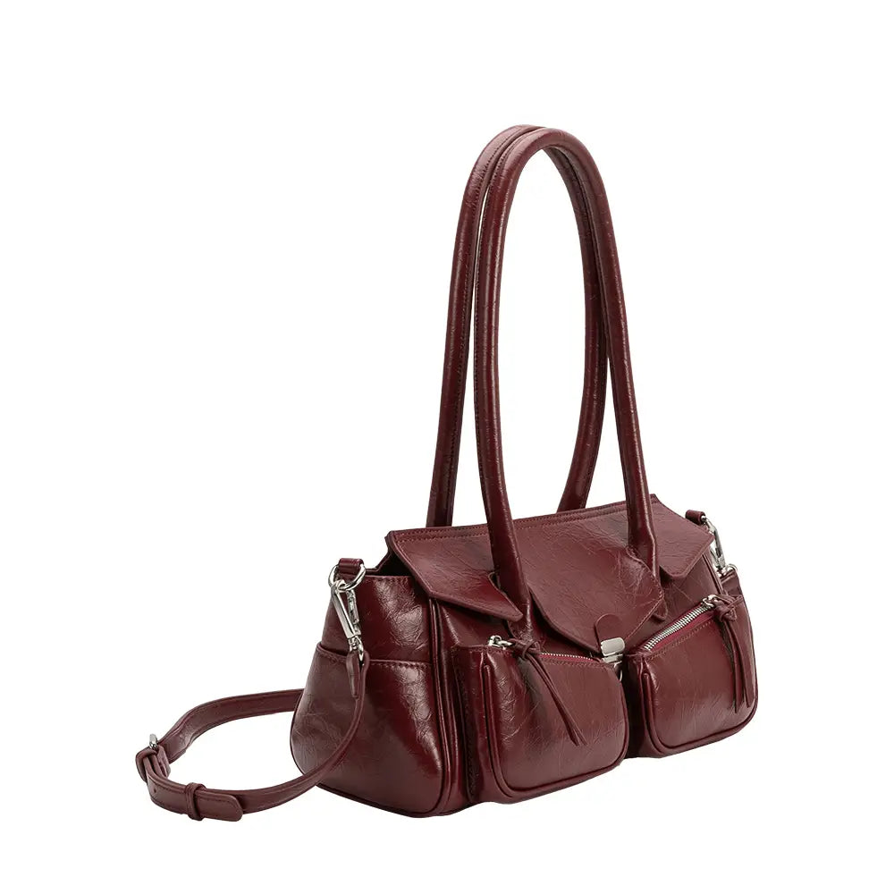 Melie Bianco | Ruthie Burgundy Recycled Vegan Leather Shoulder Bag