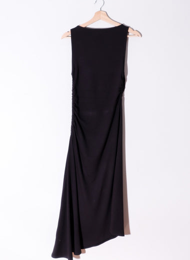 Cande Dress | Solid Boat Neck Maxi Dress - Garms