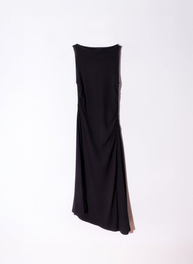 Cande Dress | Solid Boat Neck Maxi Dress - Garms