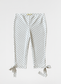 White Polka Dot Capri Pants