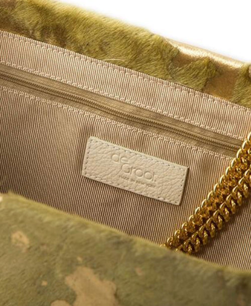 DeGroot Handbags | Green and Gold Hair on Hyde Clutch Shoulder Bag