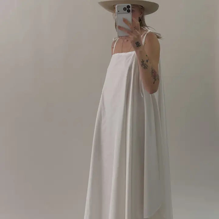 NYC White Square Neck Maxi Dress