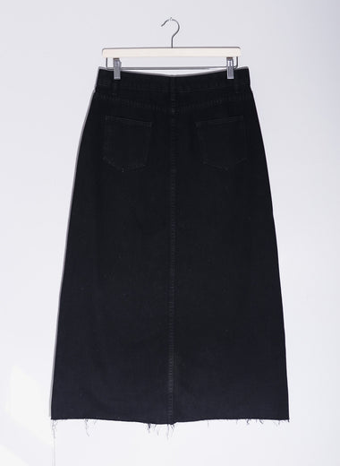 Laura Skirt | Raw Hem Midi/Maxi Denim Skirt - Garms