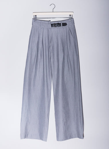 Lydia Trouser | Pinstripe Straight Leg Pants - Garms