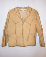 Pre - Loved Vintage Suede Patchwork Jacket with Crochet Trim - Garms