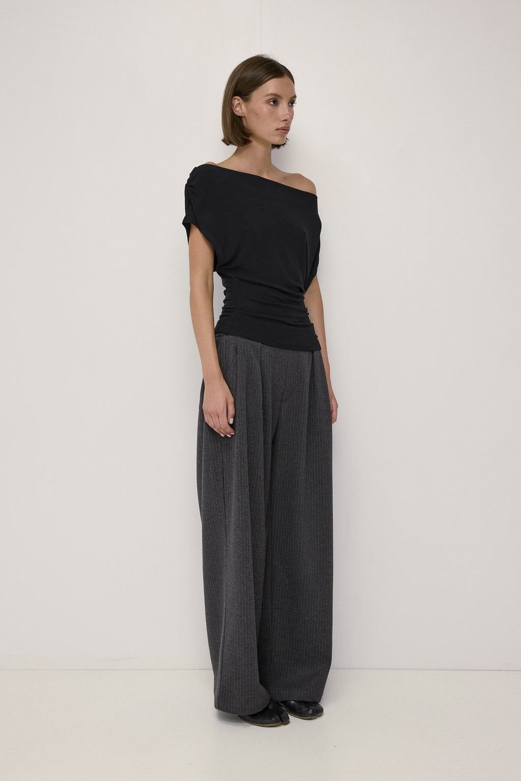 Off The Shoulder Black Knit Top
