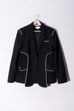 Veronica Blazer | Black Lapel Blazer with Trim Contrast - Garms